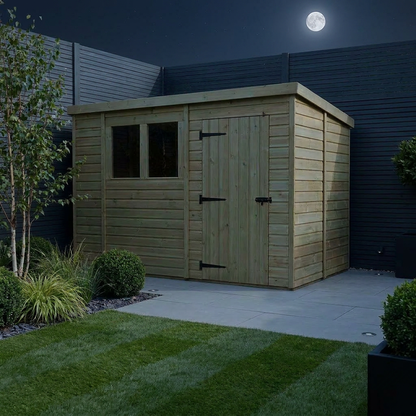 11 x 9 Pent Shed (Single Door, With Windows) - view 2