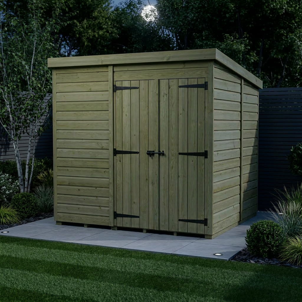 8 x 10 Pent Shed (Double Door, No Windows) - Pent Shed