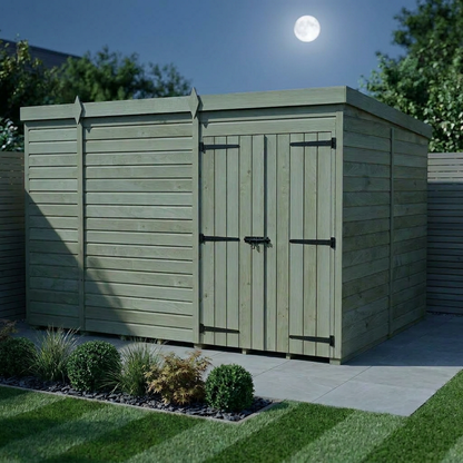 9 x 8 Pent Shed (Double Door, No Windows) - Pent Shed