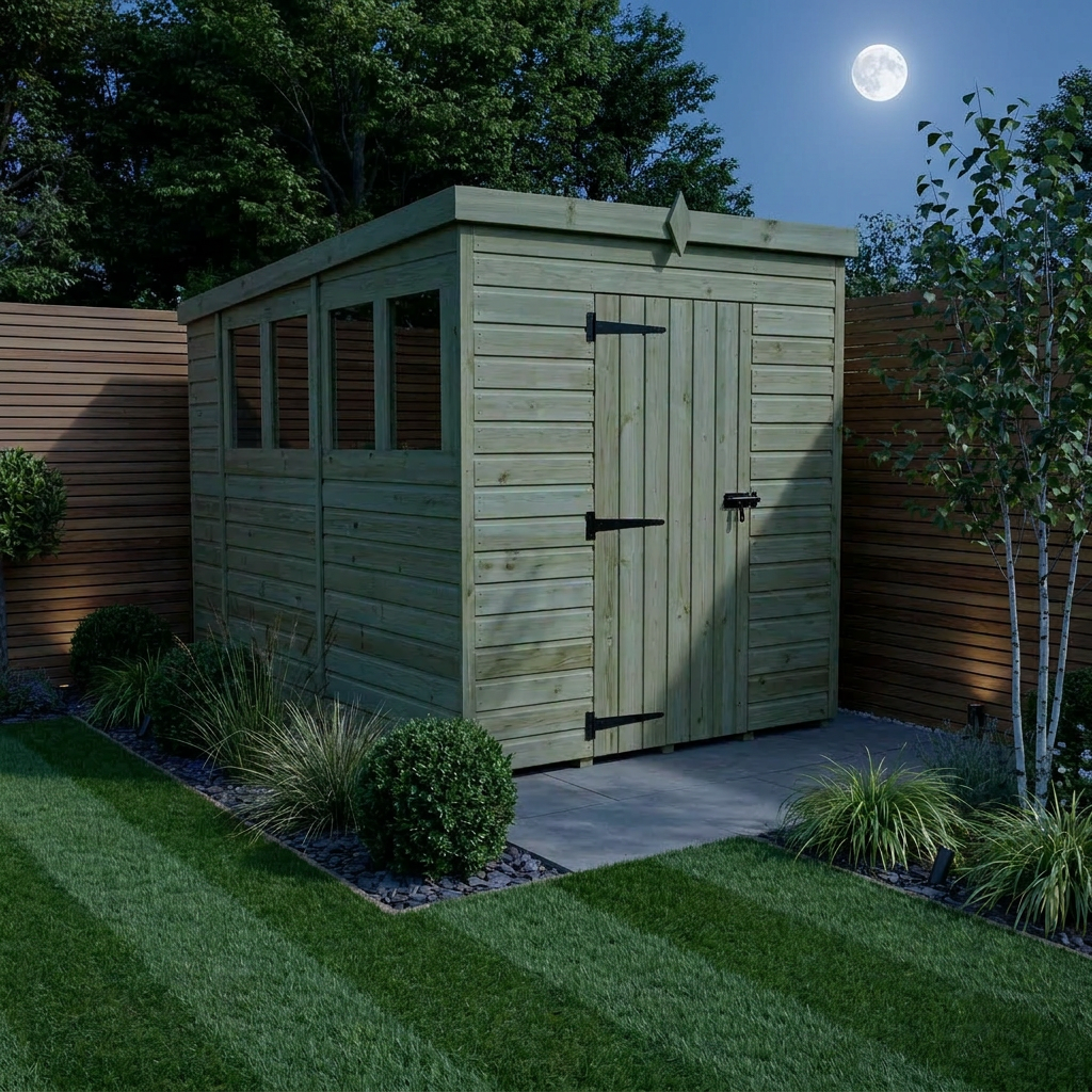 5 x 10 Pent Shed (Single Door, With Windows) - view 2