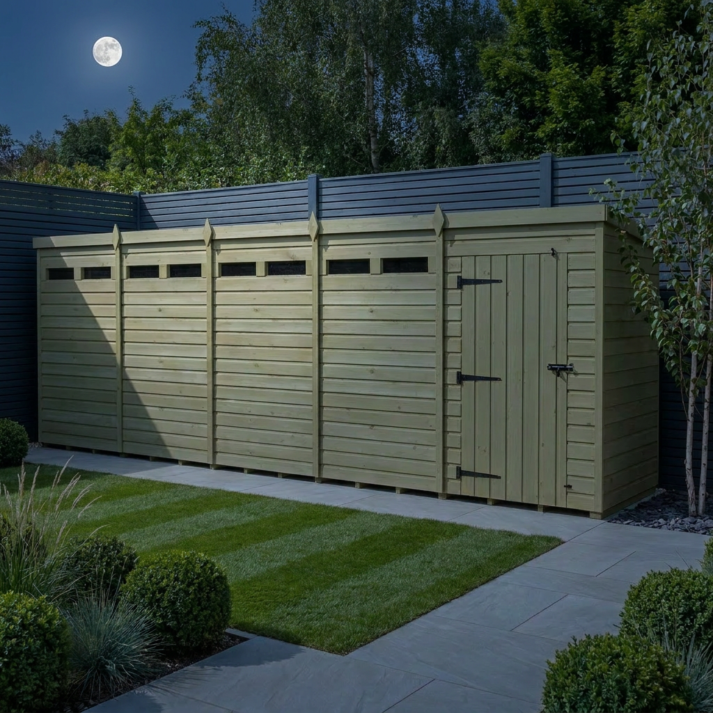20 x 4 Security Pent Shed - Security Pent Shed