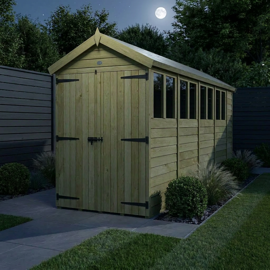 4 x 18 Apex Shed (Double Door, With Windows) - view 2