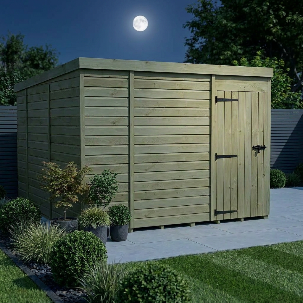 9 x 10 Pent Shed (Single Door, No Windows) - view 2