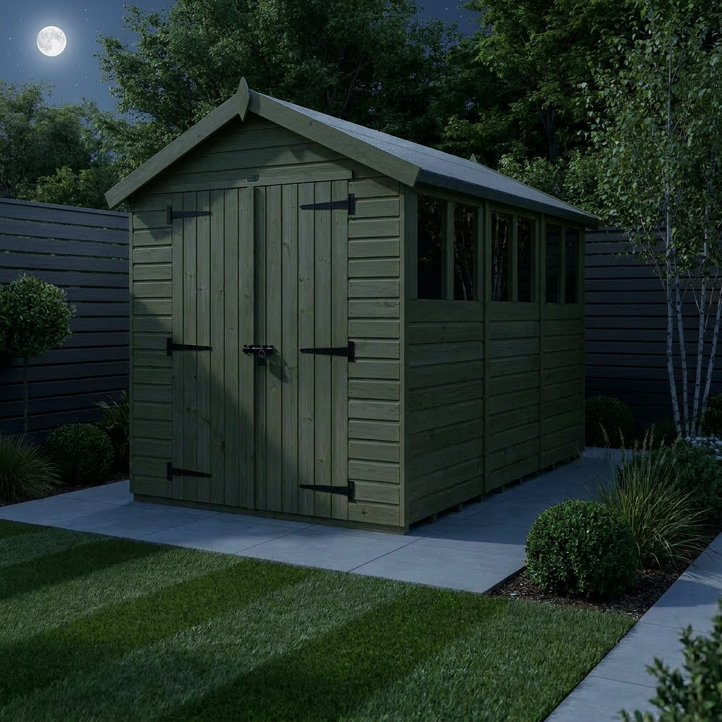 6 x 12 Apex Shed (Double Door, With Windows) - view 2