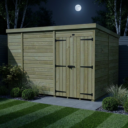 9 x 7 Pent Shed (Double Door, No Windows) - view 3
