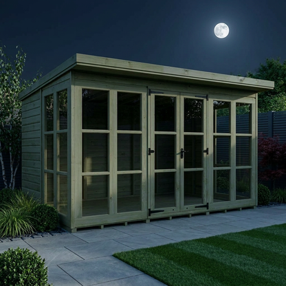 12 x 8 Georgian Window Pent Summer House - Georgian Summer House