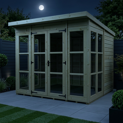 8 x 8 Georgian Window Pent Summer House - view 2