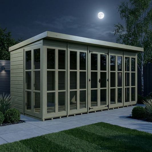 20 x 7 Georgian Window Pent Summer House - Georgian Summer House