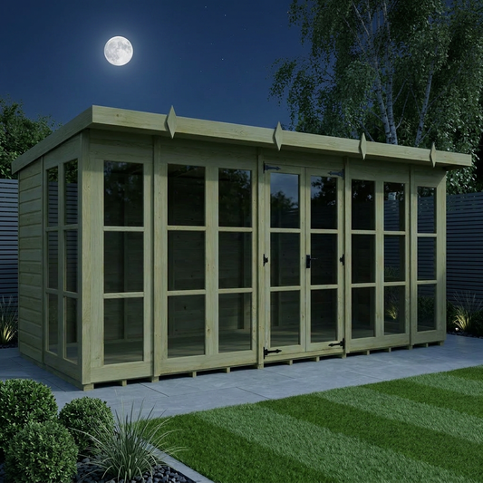 16 x 7 Georgian Window Pent Summer House - view 2