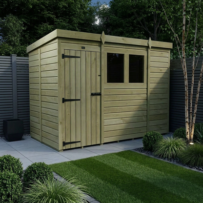 9 x 5 Pent Shed (Single Door, With Windows) - view 2
