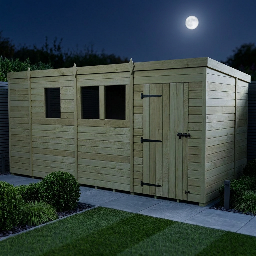 13 x 7 Pent Shed (Single Door, With Windows) - Pent Shed