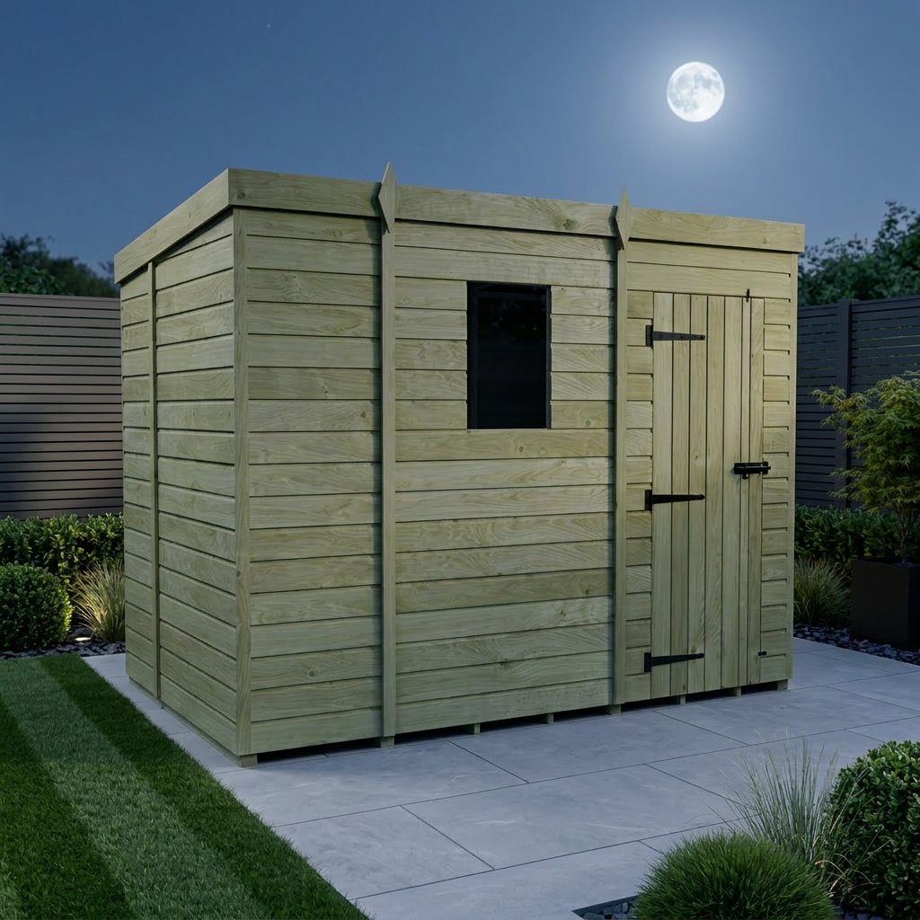 9 x 7 Pent Shed (Single Door, With Windows) - Pent Shed