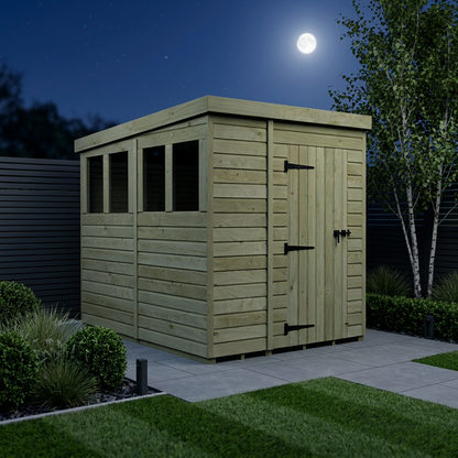 5 x 8 Pent Shed (Single Door, With Windows) - Pent Shed