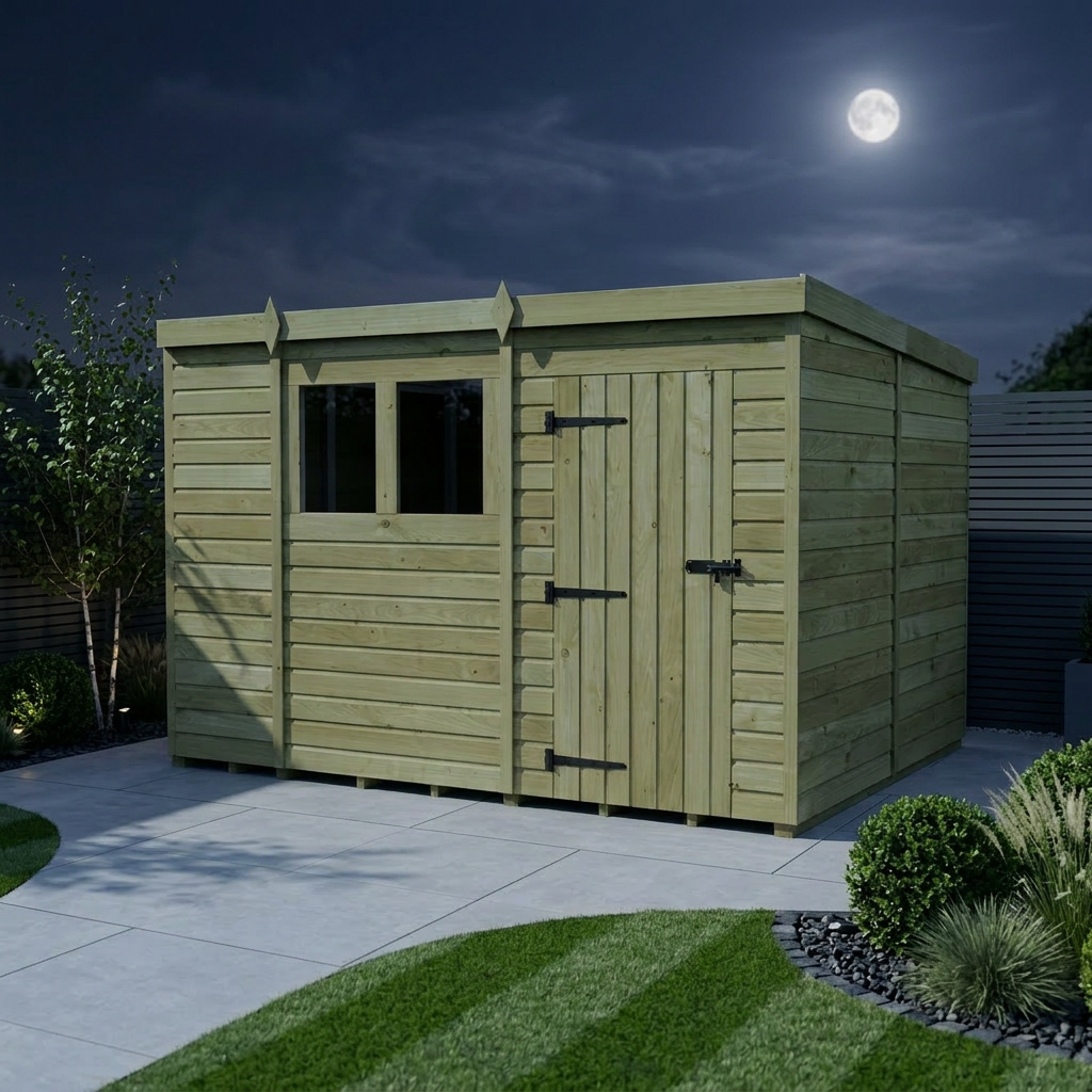 11 x 8 Pent Shed (Single Door, With Windows) - Pent Shed