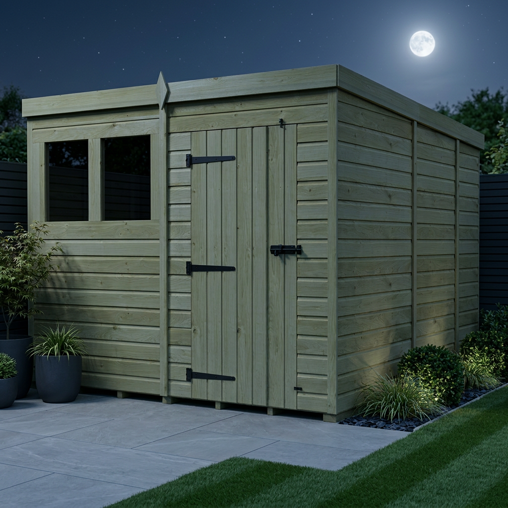 8 x 9 Pent Shed (Single Door, With Windows) - Pent Shed
