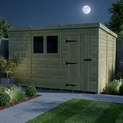 11 x 10 Pent Shed (Single Door, With Windows) - Pent Shed