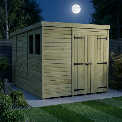 7 x 10 Pent Shed (Double Door, With Windows) - view 3