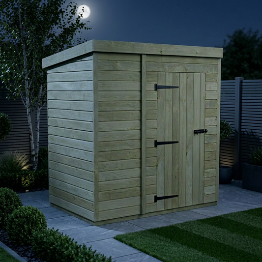 7 x 4 Pent Shed (Single Door, No Windows) - view 2