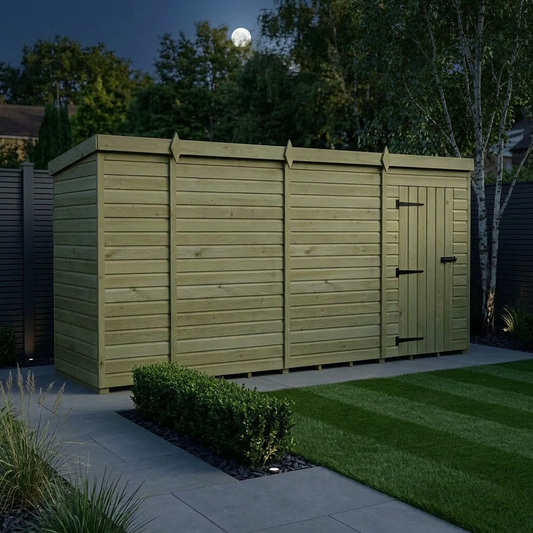 14 x 4 Pent Shed (Single Door, No Windows) - Pent Shed