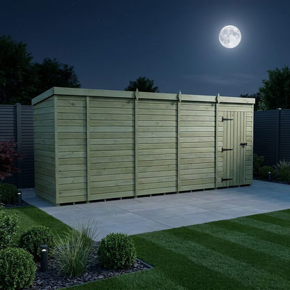 18 x 4 Pent Shed (Single Door, No Windows) - view 2