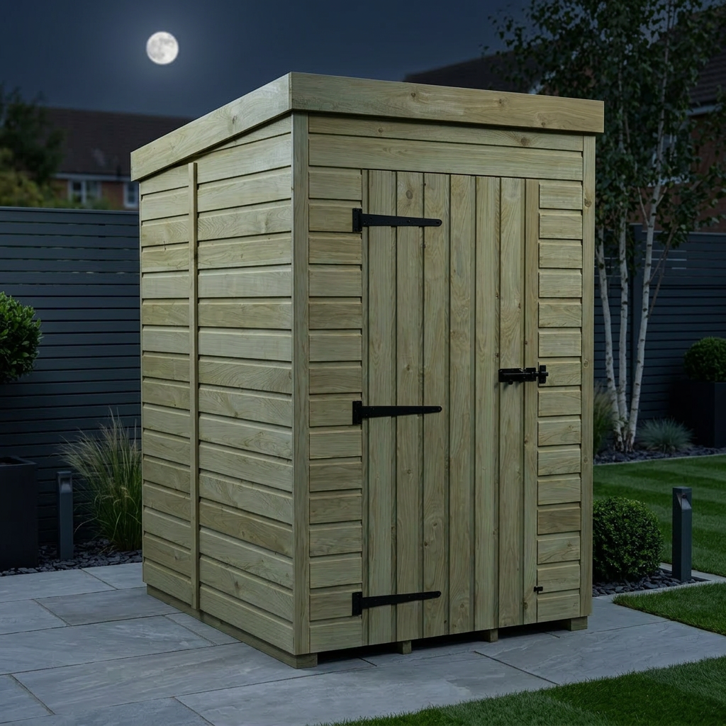 4 x 5 Pent Shed (Single Door, No Windows) - view 3