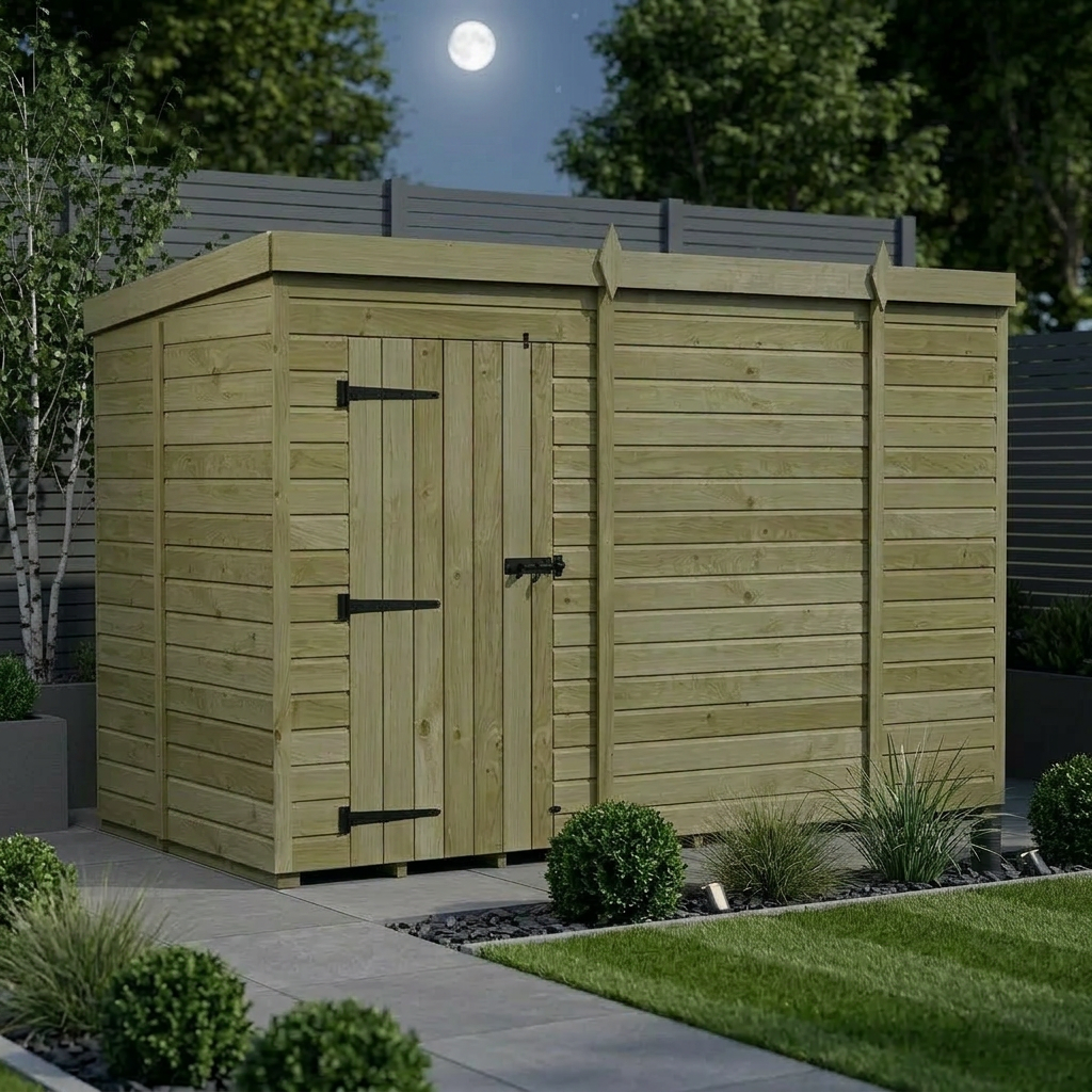 10 x 5 Pent Shed (Single Door, No Windows) - view 3