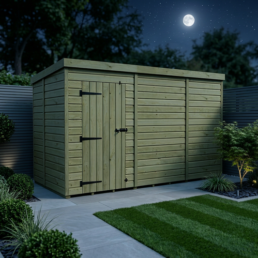 11 x 5 Pent Shed (Single Door, No Windows) - view 2