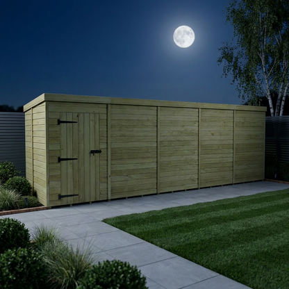 20 x 5 Pent Shed (Single Door, No Windows) - view 2
