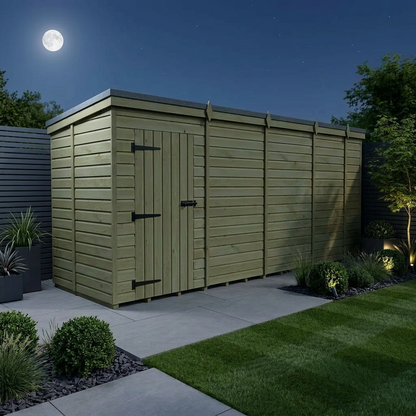 17 x 5 Pent Shed (Single Door, No Windows) - view 3