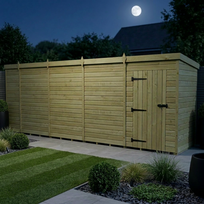 17 x 4 Pent Shed (Single Door, No Windows) - view 2