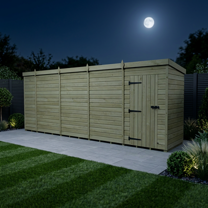 19 x 4 Pent Shed (Single Door, No Windows) - Pent Shed