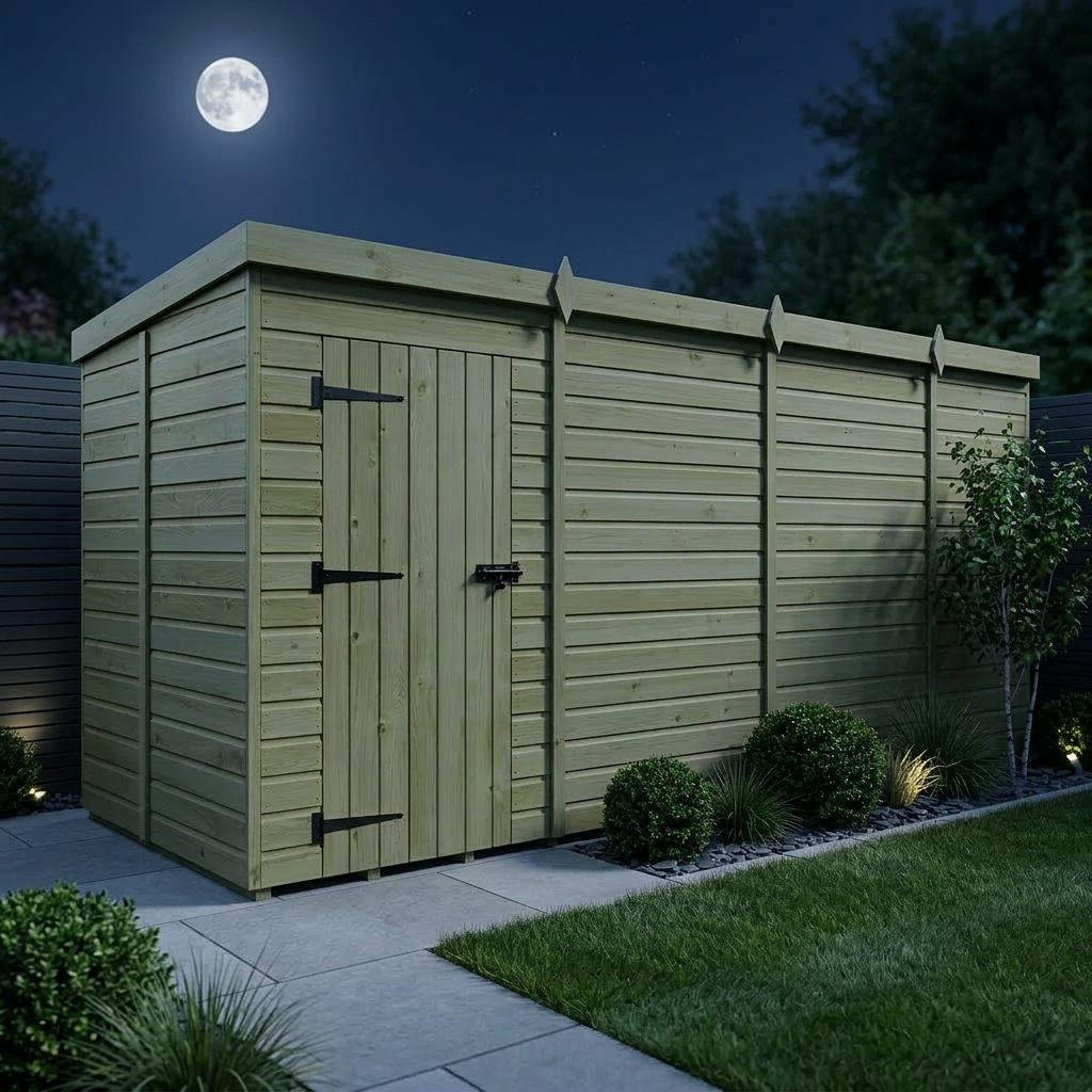 15 x 5 Pent Shed (Single Door, No Windows) - Pent Shed