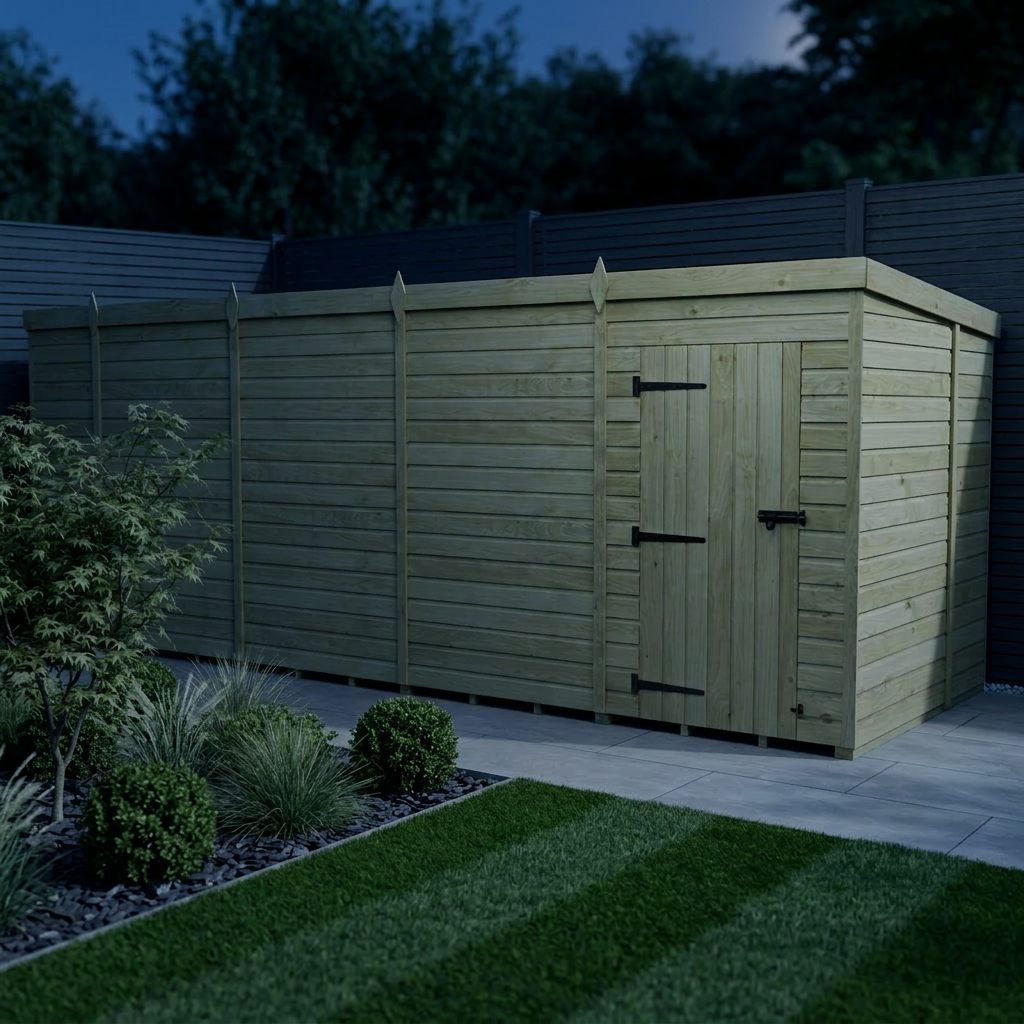 17 x 6 Pent Shed (Single Door, No Windows) - view 5