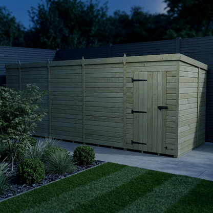 17 x 6 Pent Shed (Single Door, No Windows) - view 5