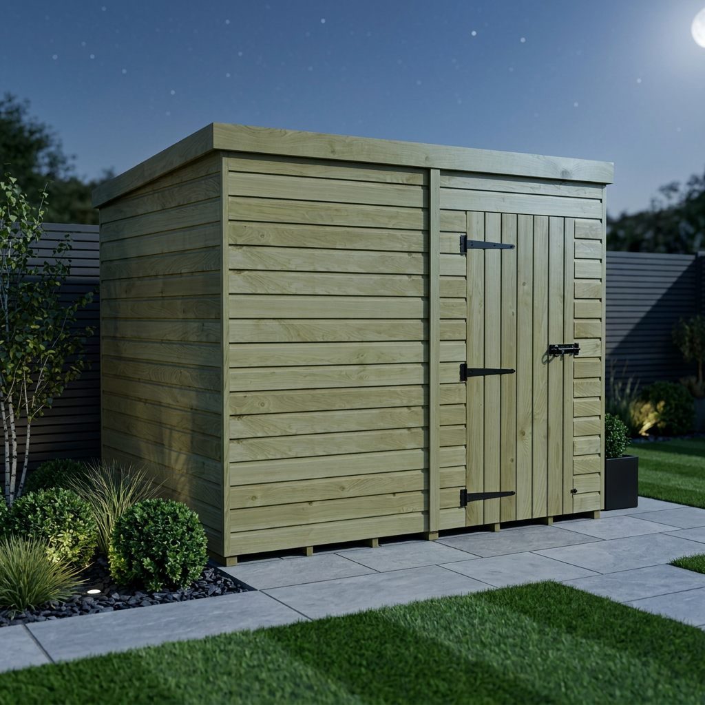 8 x 7 Pent Shed (Single Door, No Windows) - view 5