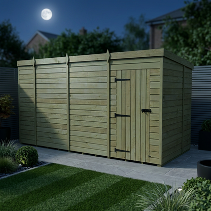 14 x 7 Pent Shed (Single Door, No Windows) - view 5