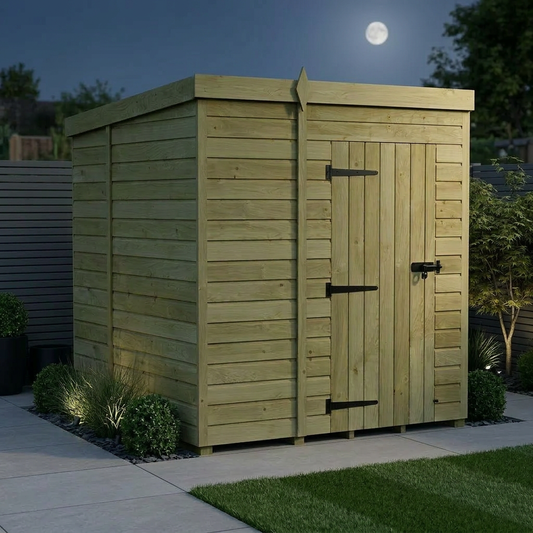 6 x 6 Pent Shed (Single Door, No Windows) - view 2