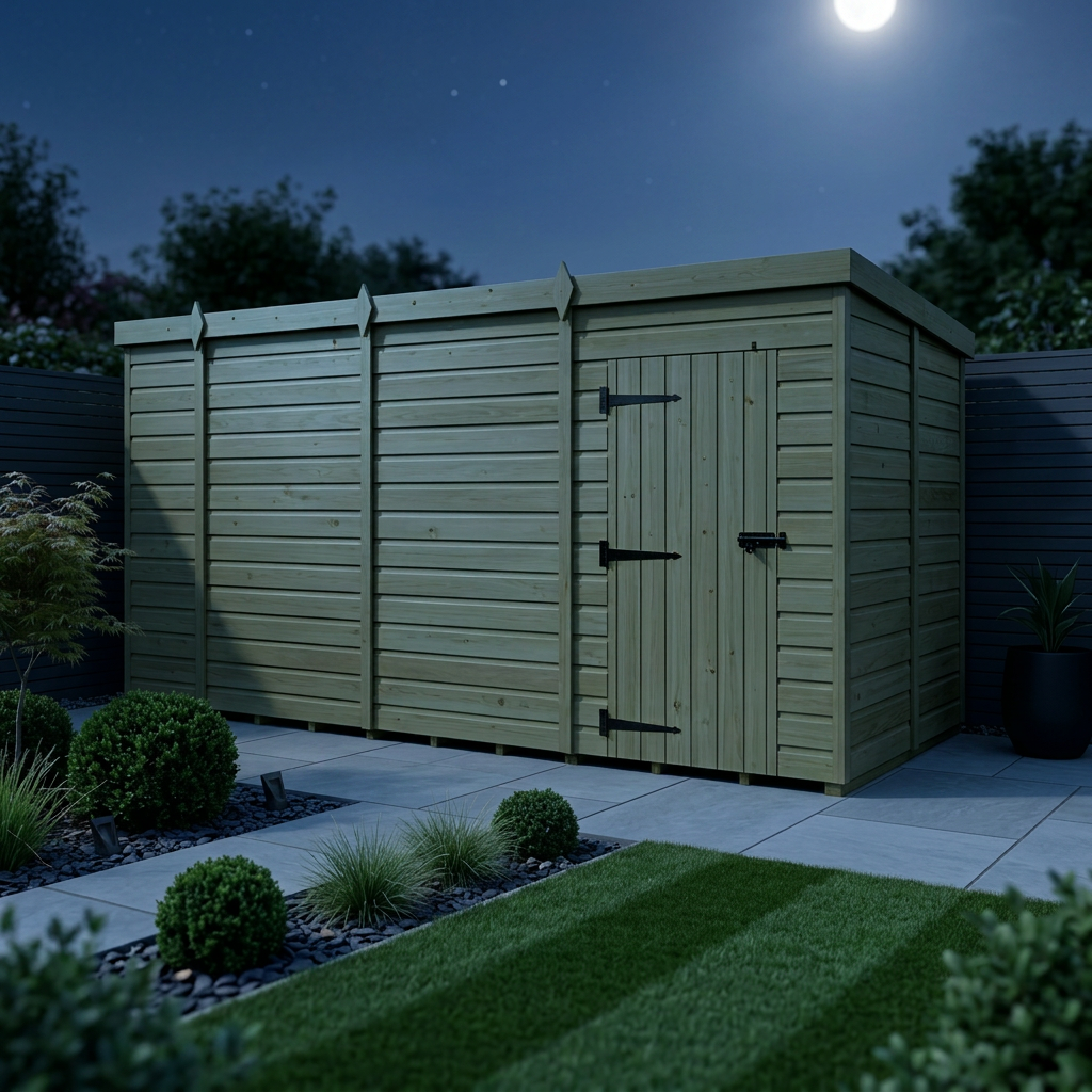 13 x 6 Pent Shed (Single Door, No Windows) - view 5