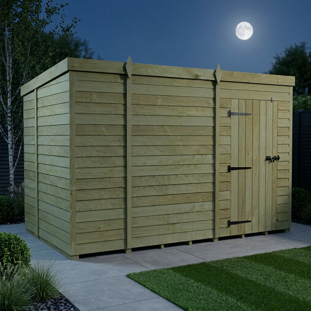 11 x 7 Pent Shed (Single Door, No Windows) - view 5