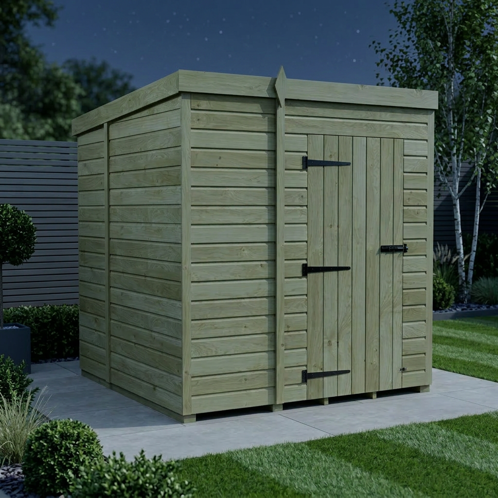 5 x 7 Pent Shed (Single Door, No Windows) - view 4
