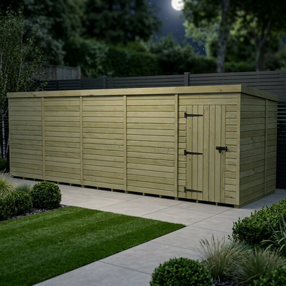 20 x 7 Pent Shed (Single Door, No Windows) - view 5