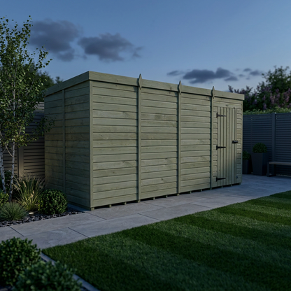 16 x 7 Pent Shed (Single Door, No Windows) - view 5