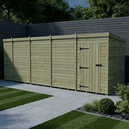18 x 7 Pent Shed (Single Door, No Windows) - view 5