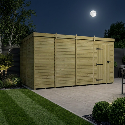 16 x 9 Pent Shed (Single Door, No Windows) - view 4