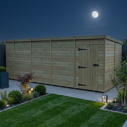 17 x 8 Pent Shed (Single Door, No Windows) - view 3