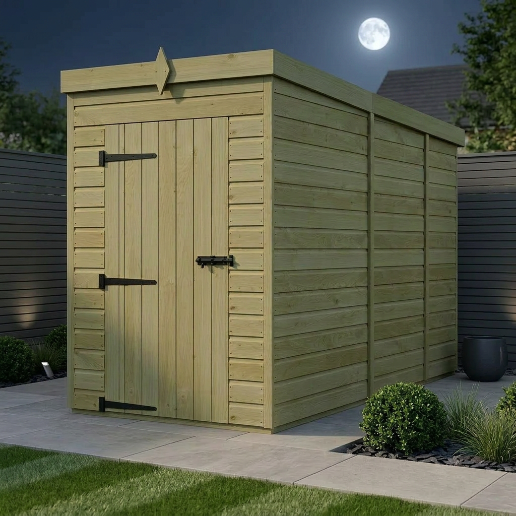4 x 9 Pent Shed (Single Door, No Windows) - view 2