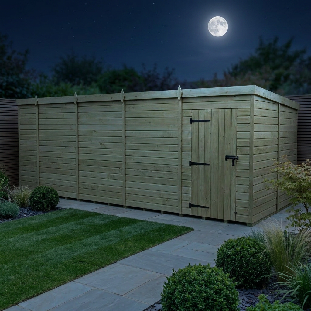 18 x 8 Pent Shed (Single Door, No Windows) - view 4