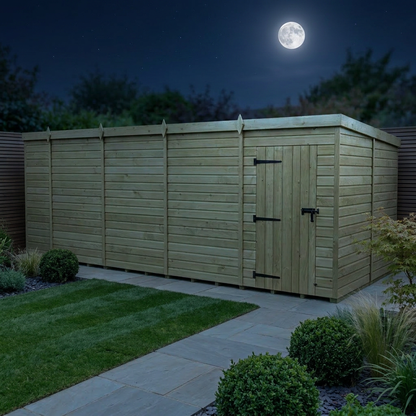 18 x 8 Pent Shed (Single Door, No Windows) - view 4