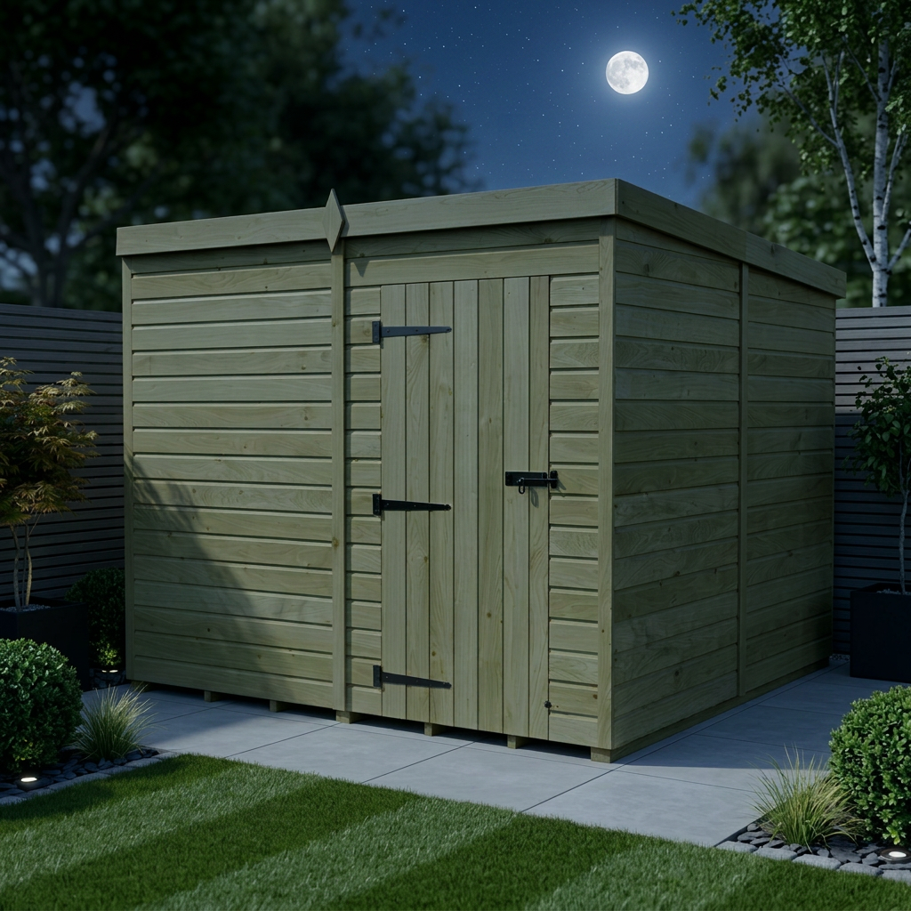 8 x 8 Pent Shed (Single Door, No Windows) - view 3