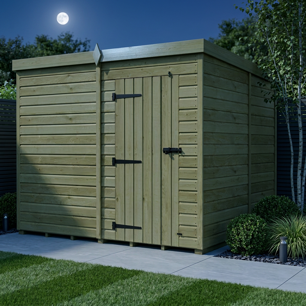 8 x 9 Pent Shed (Single Door, No Windows) - view 5